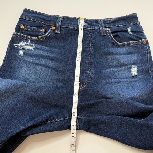 Levis Ribcage Straight Leg High Rise Jeans Women’s 29 Button Fly Blue - Picture 13 of 15